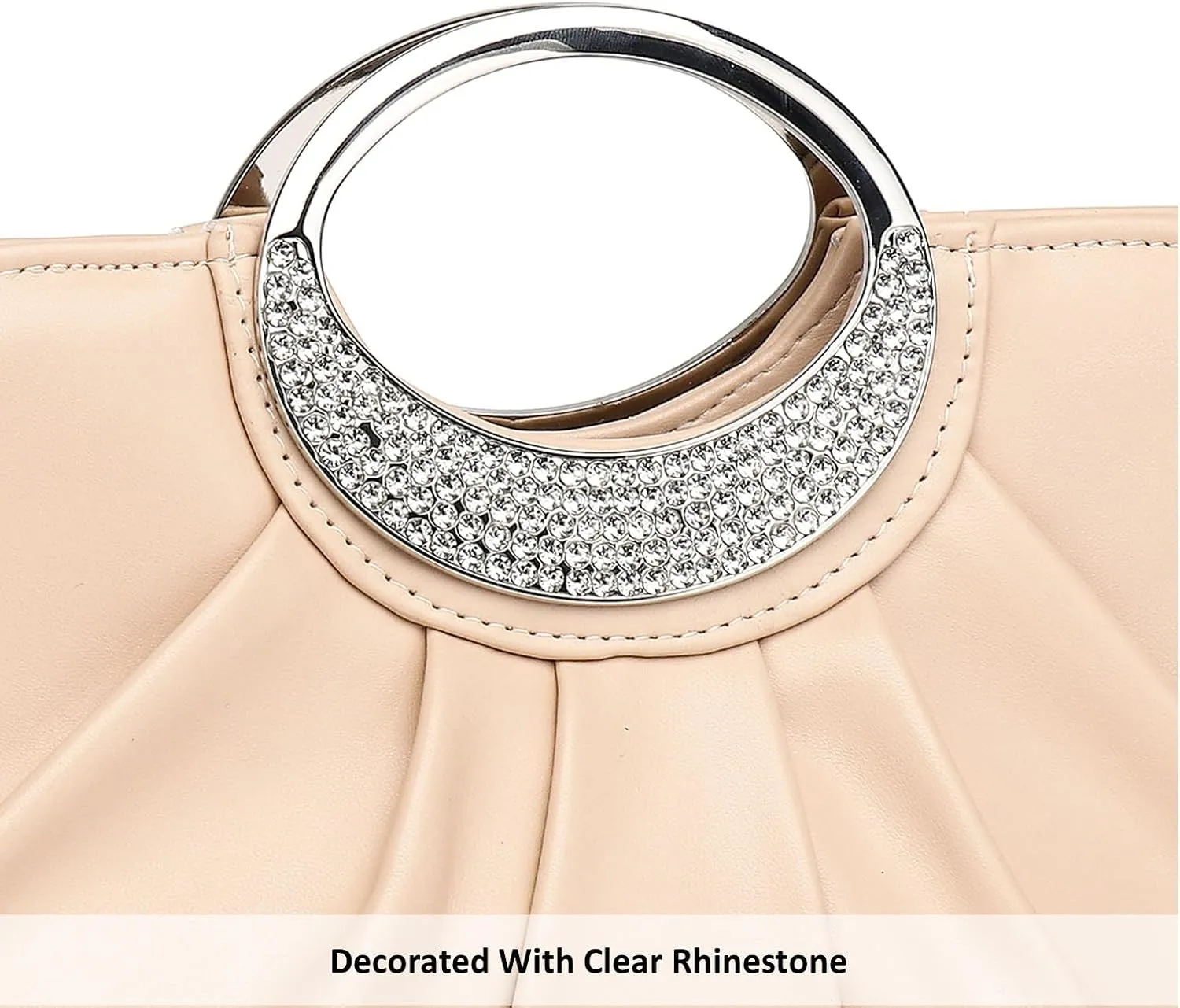 Clutch Purses for Women Elegant Pleated Evening Bag Fashion PU Leather Purse for Prom Cocktail Wedding