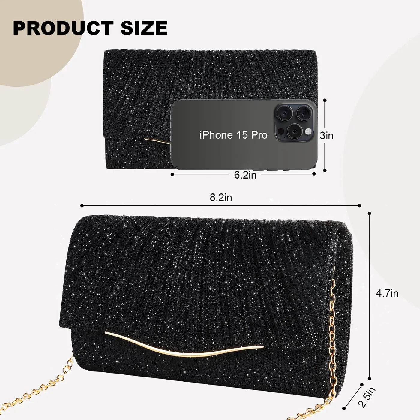 Clutch Purses for Women Formal Dressy Evening Bag Handbags Crossbody Bag for Wedding Cocktail Prom Party Elegance Charm