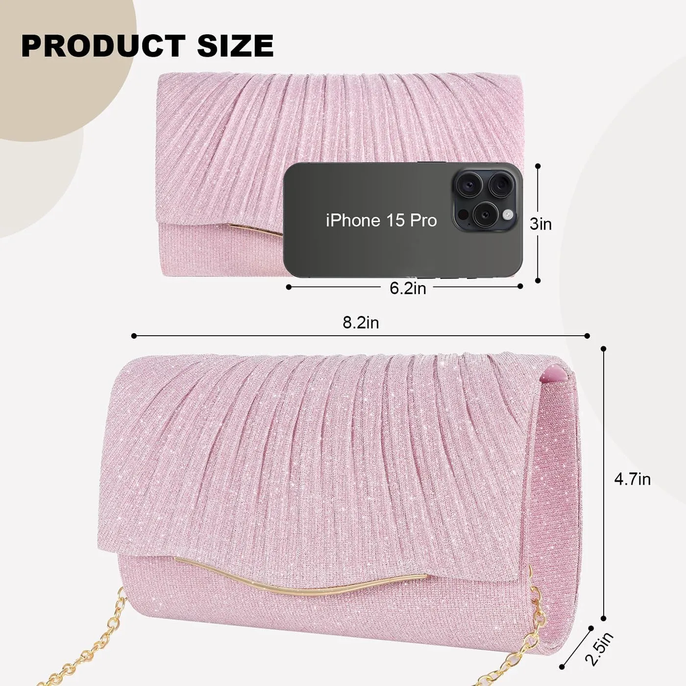 Clutch Purses for Women Formal Dressy Evening Bag Handbags Crossbody Bag for Wedding Cocktail Prom Party Elegance Charm