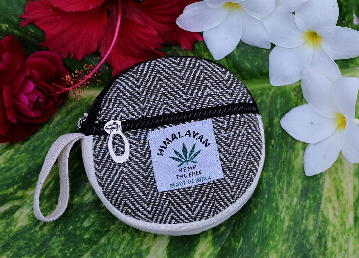Coin Purse For Women Handmade Hemp Coin Pouch Eco friendly Hippie Boho Wallet Earphone holder (Dark Green), Standard, (MFCP003)