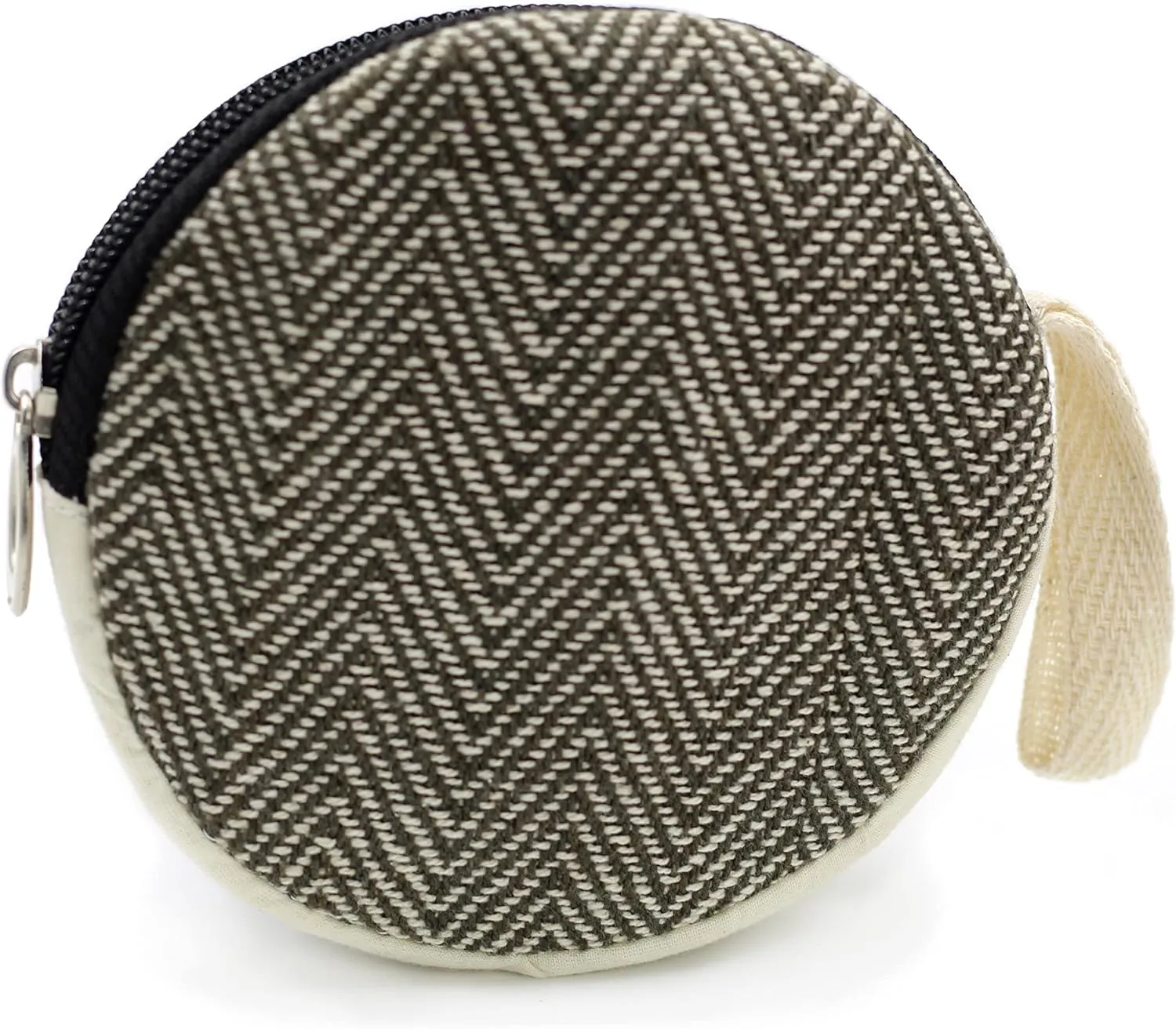 Coin Purse For Women Handmade Hemp Coin Pouch Eco friendly Hippie Boho Wallet Earphone holder (Dark Green), Standard, (MFCP003)