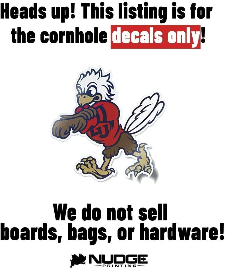 Collegiate NCAA Corn Hole Bean Bag Toss Tailgate Game Vinyl Stickers Decal Set