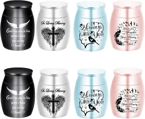 Color Small Urns for Ashes - Set of 8，Aluminium Mini Urns, Cremation Urns for Human/Pet Ashes, Ashes Holder, Small Keepsake urns-Memorial Urn (8Pcs -Urn)
