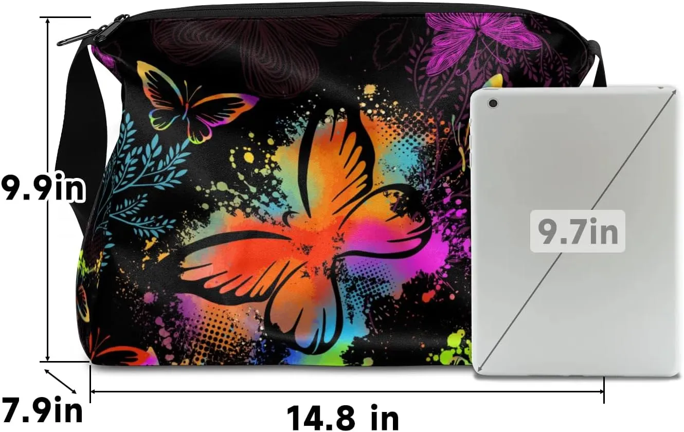 Colored Butterflies Small Gym Bag for Men Women Workout Sport Duffle Bag Waterproof Weekender Overnight Bag