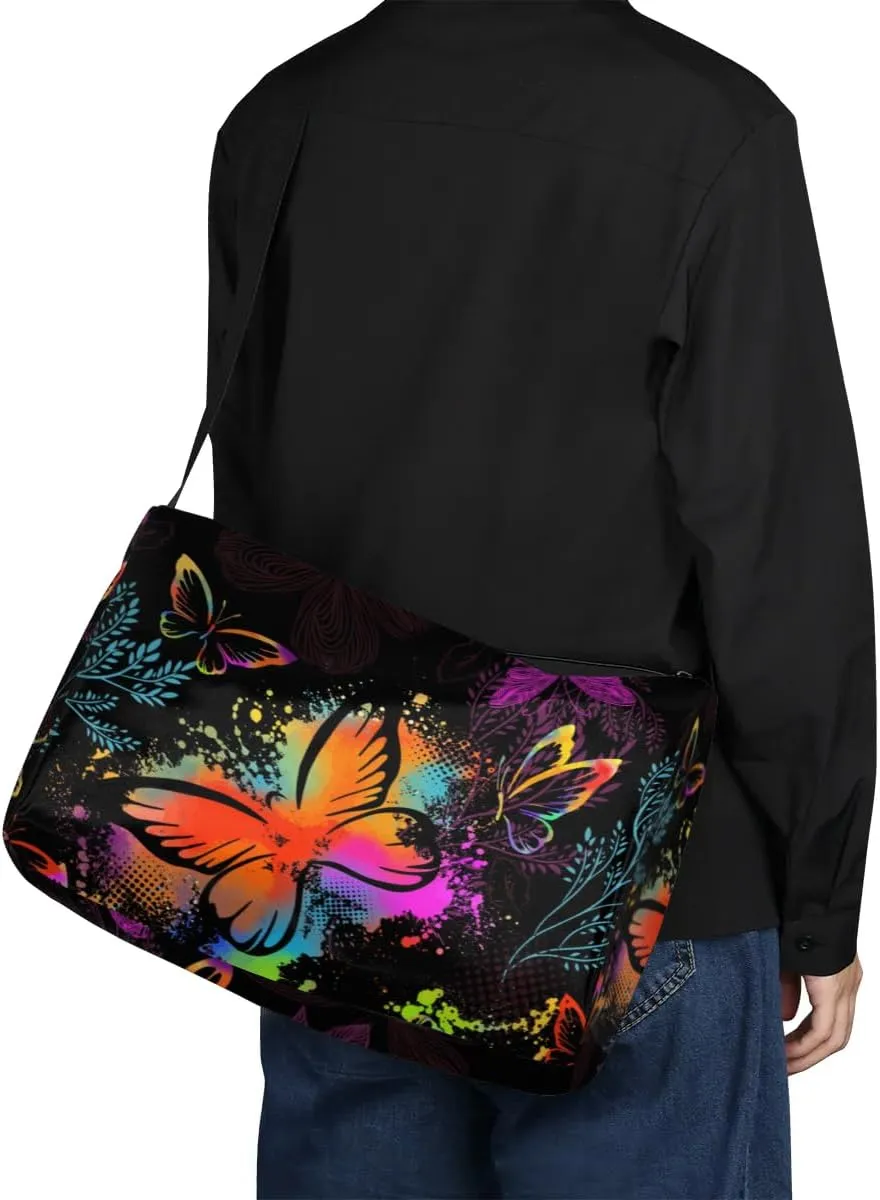 Colored Butterflies Small Gym Bag for Men Women Workout Sport Duffle Bag Waterproof Weekender Overnight Bag