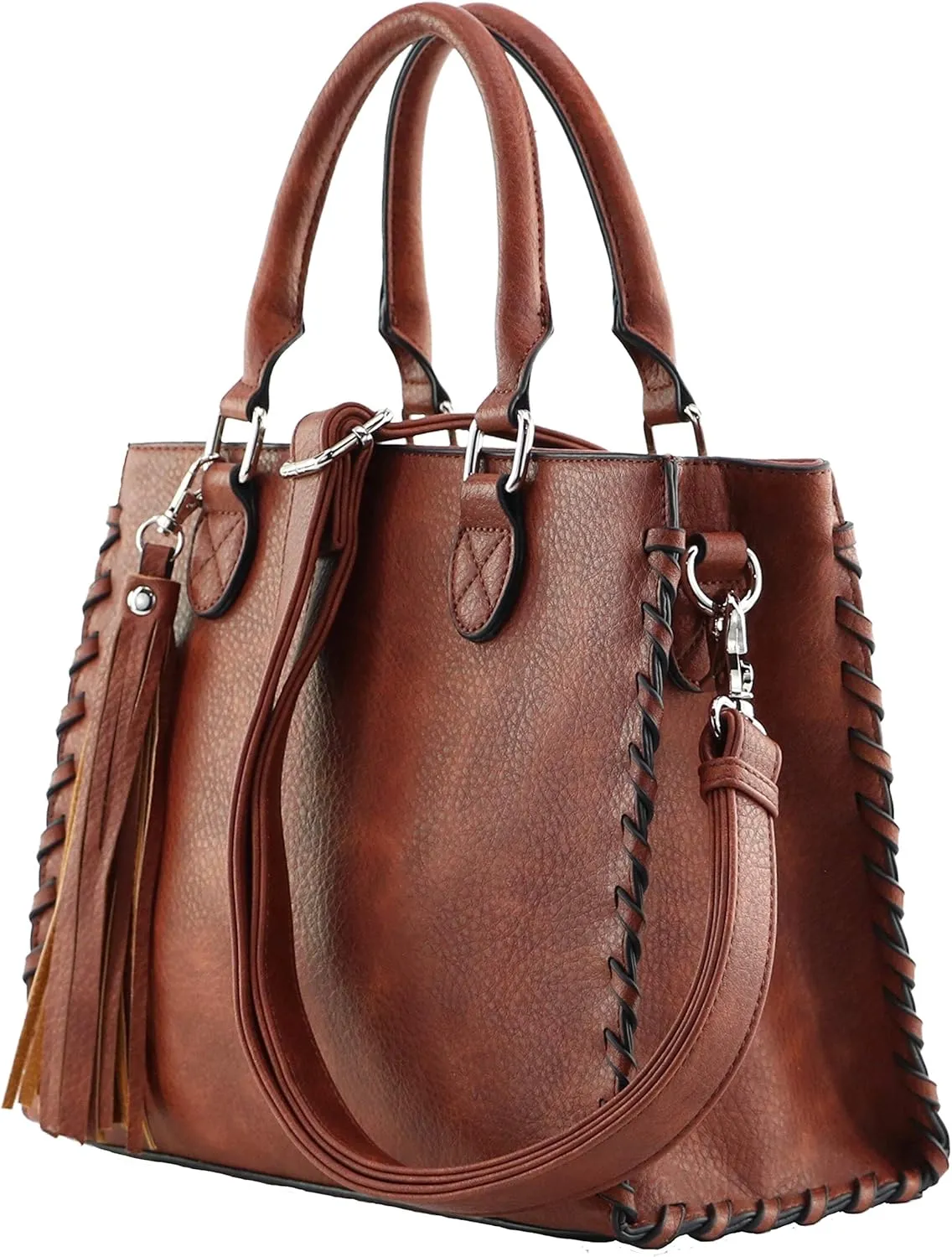 Concealed Carry Purse - Locking Zipper Laced Ann Concealed Weapon Satchel with Universal Holster
