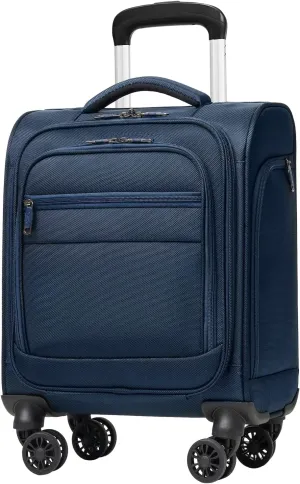 Coolife Underseat Carry On Luggage Suitcase Softside Lightweight Rolling Travel Bag Spinner Suitcase Compact Upright 4 Dual Wheel Bag