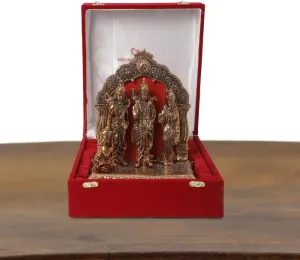 Copper Ram Darbar Idol Statue with Velvet Box & Carry Bag | for Pooja, Mandir & Return Gift Showpiece