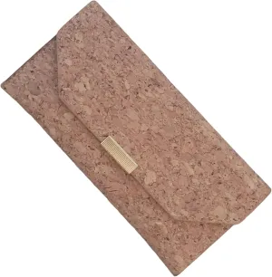 Cork RFID Threefold Wallet Natural Cork zipper women wallet purse Eco Friendly Gift Vegan pouch (Natural cork)