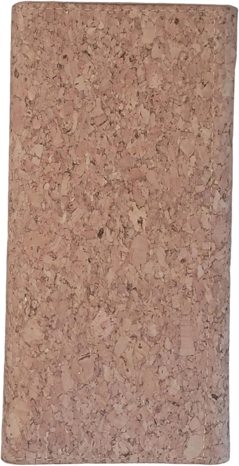 Cork RFID Threefold Wallet Natural Cork zipper women wallet purse Eco Friendly Gift Vegan pouch (Natural cork)