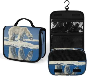 Cosmetic Bag Standing on Ice Floe Printed Wash Bag Large Capacity Travel Bag Suitable for Men And Women Toiletries Storage, 22.5x18.5cm, style, XB0609020