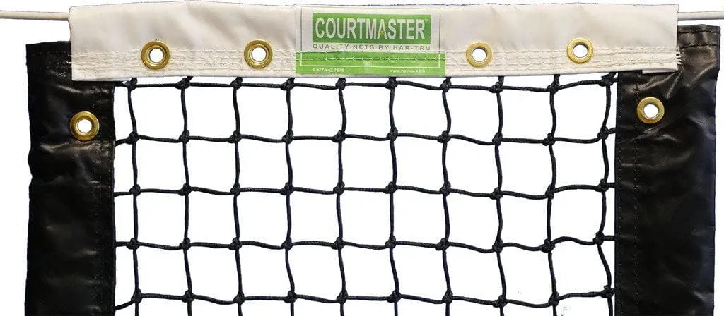 Courtmaster Tennis Net w Center Strap & Pipe Anchor Included - Court Equipment Package