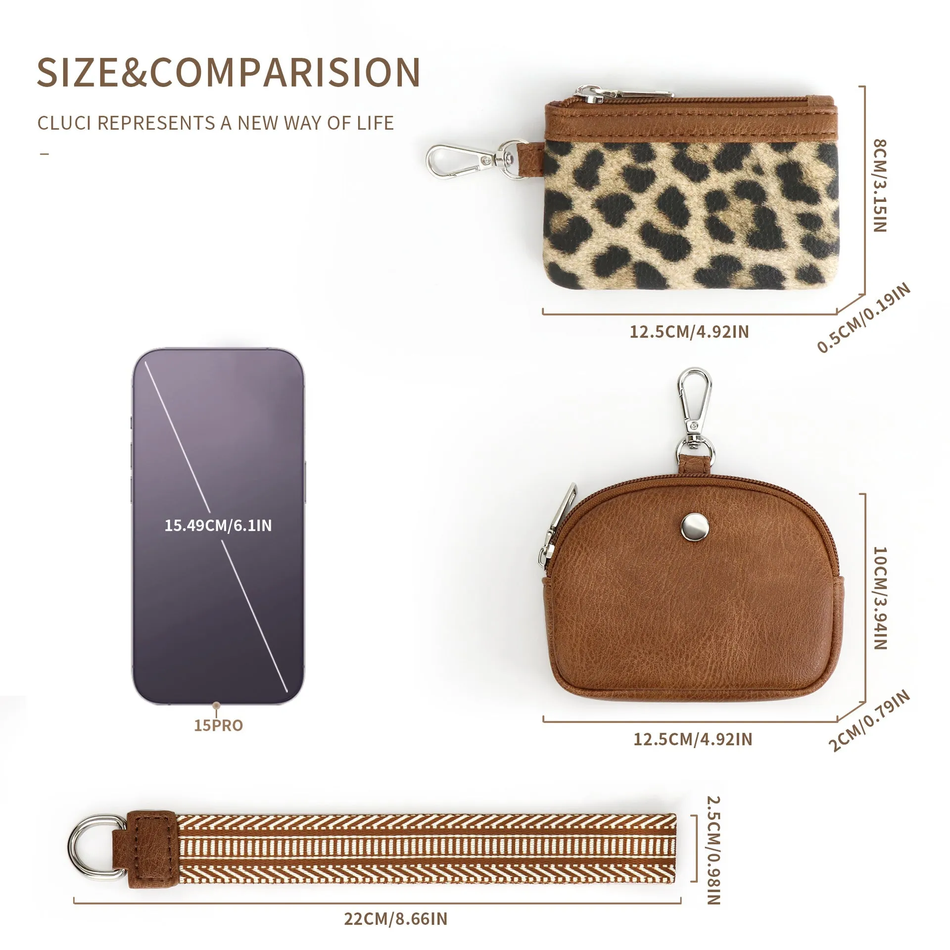 Cow Black Stylish Mini Wristlet Wallet - Nylon, Multi-Compartment Design