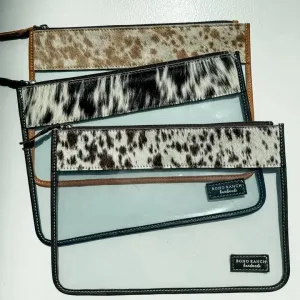 Cowhide Clear Toiletry Makeup Bag