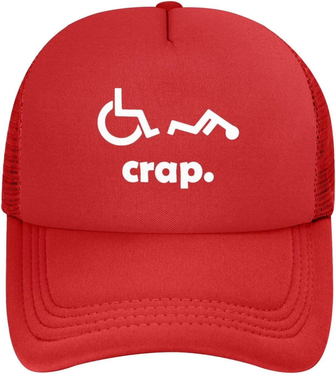 Crap Handicap Funny Wheelchair Mesh Back Trucker Cap Adult Mesh Baseball Cap