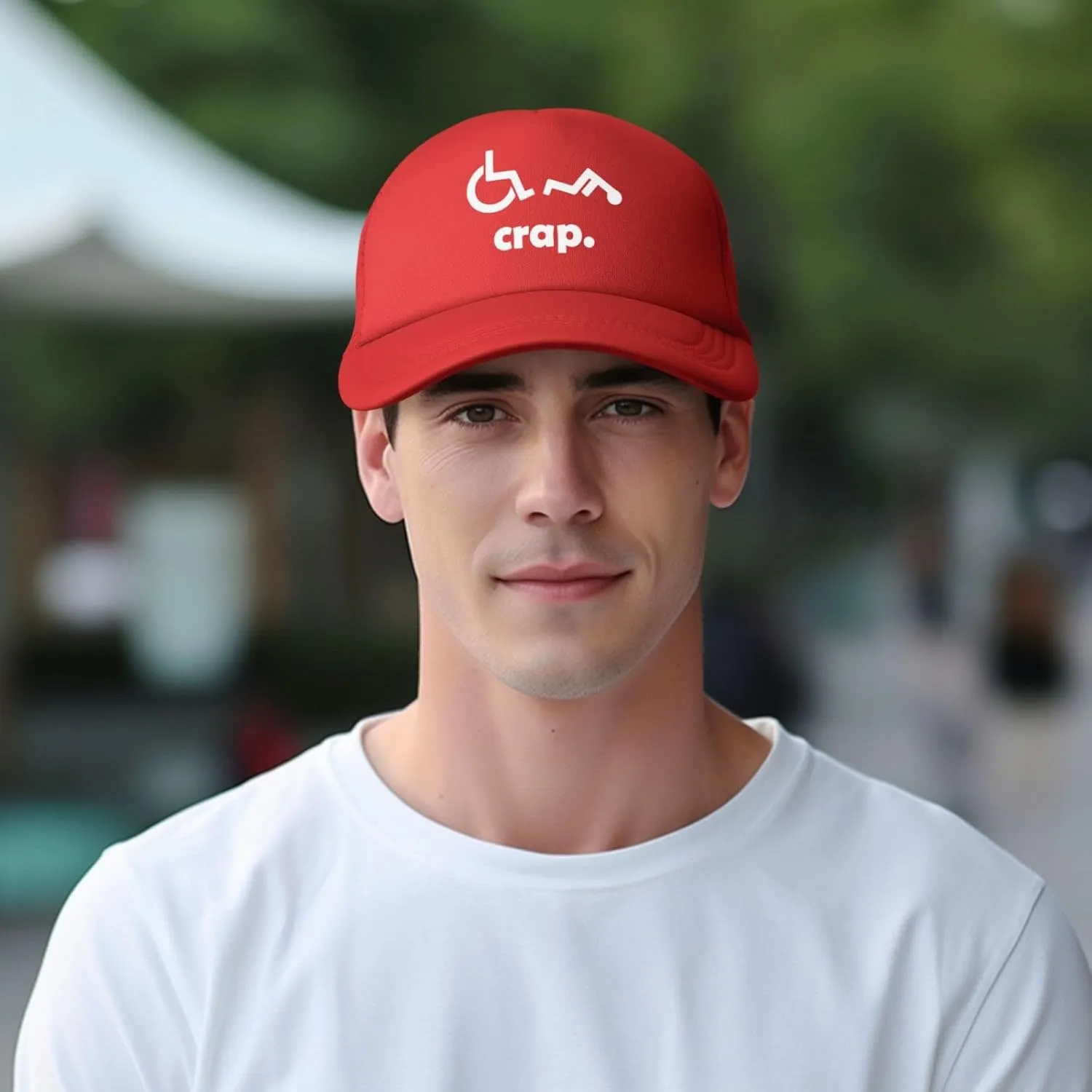 Crap Handicap Funny Wheelchair Mesh Back Trucker Cap Adult Mesh Baseball Cap