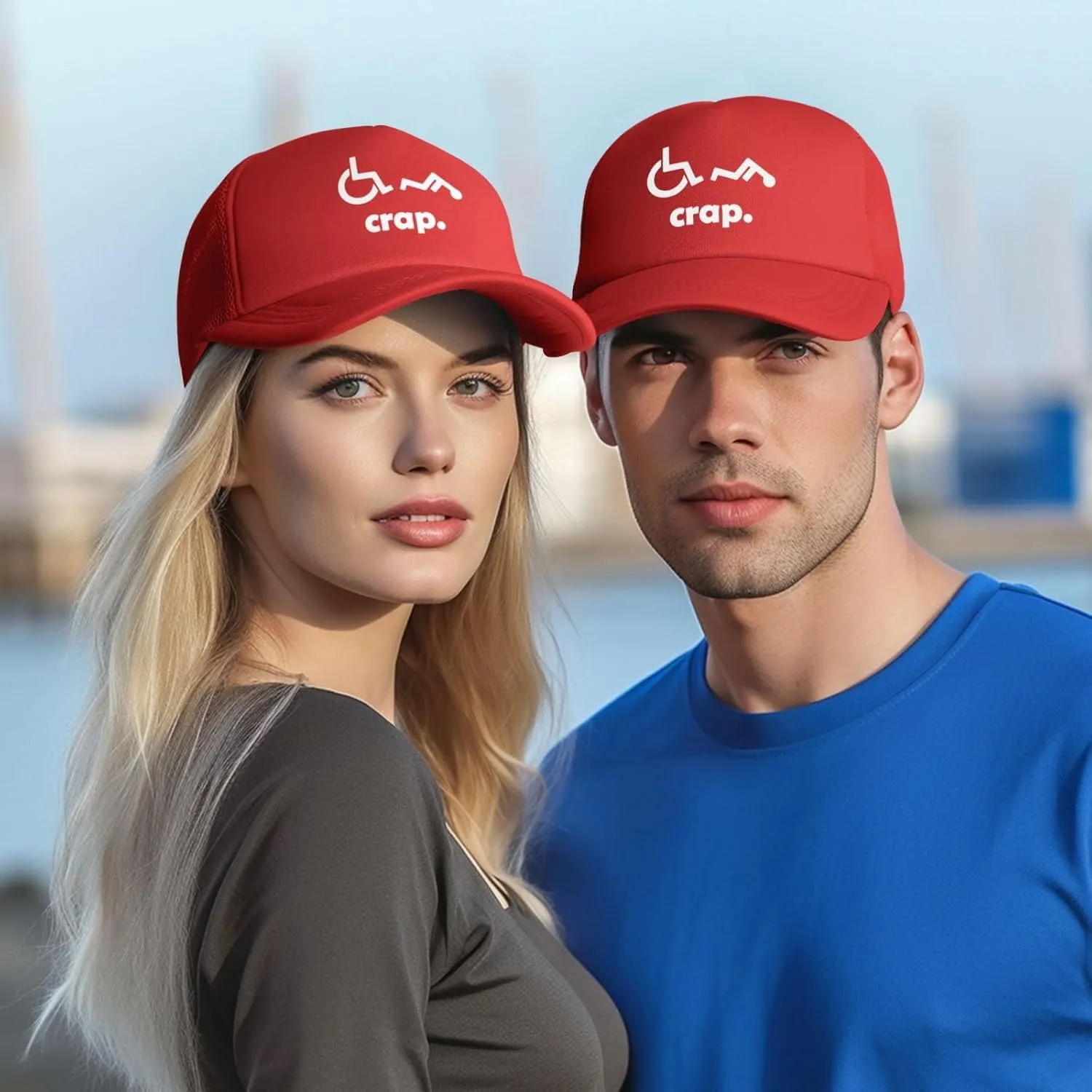Crap Handicap Funny Wheelchair Mesh Back Trucker Cap Adult Mesh Baseball Cap