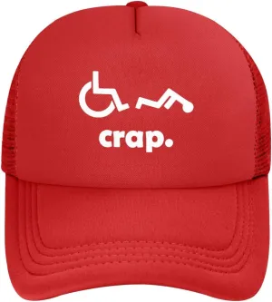 Crap Handicap Funny Wheelchair Mesh Back Trucker Cap Adult Mesh Baseball Cap