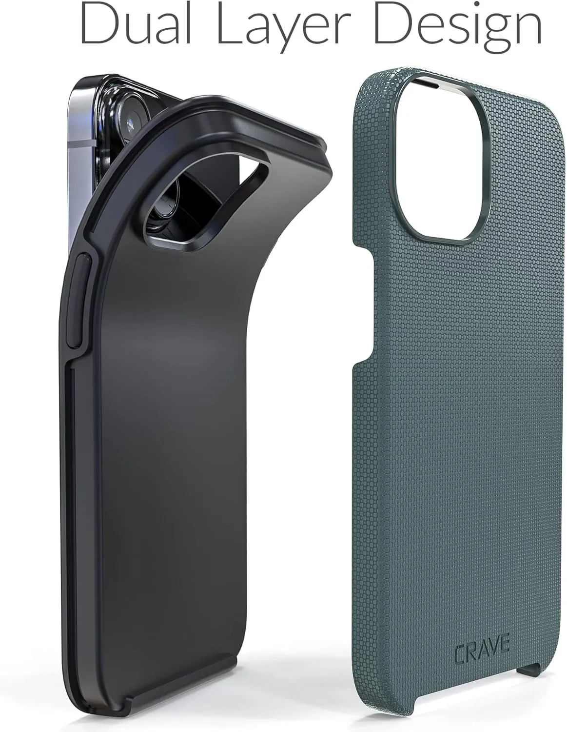 Crave Dual Guard for iPhone 14, Shockproof Protection Dual Layer Case for Apple iPhone 14 (6.1") - Forest Green