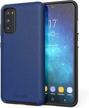 Crave Dual Guard for Samsung Galaxy S20 Case, Shockproof Protection Dual Layer Case for Samsung Galaxy S20, S20 5G - Navy
