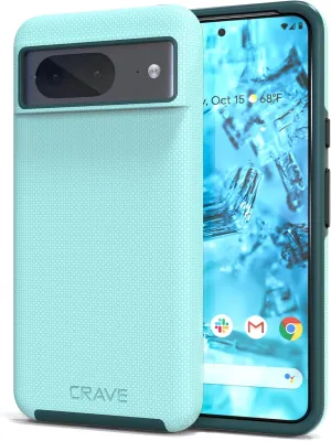 Crave Google Pixel 8 Case - Dual Guard Shockproof Protection Secure Layered Pixel 8 Phone Case, Aqua