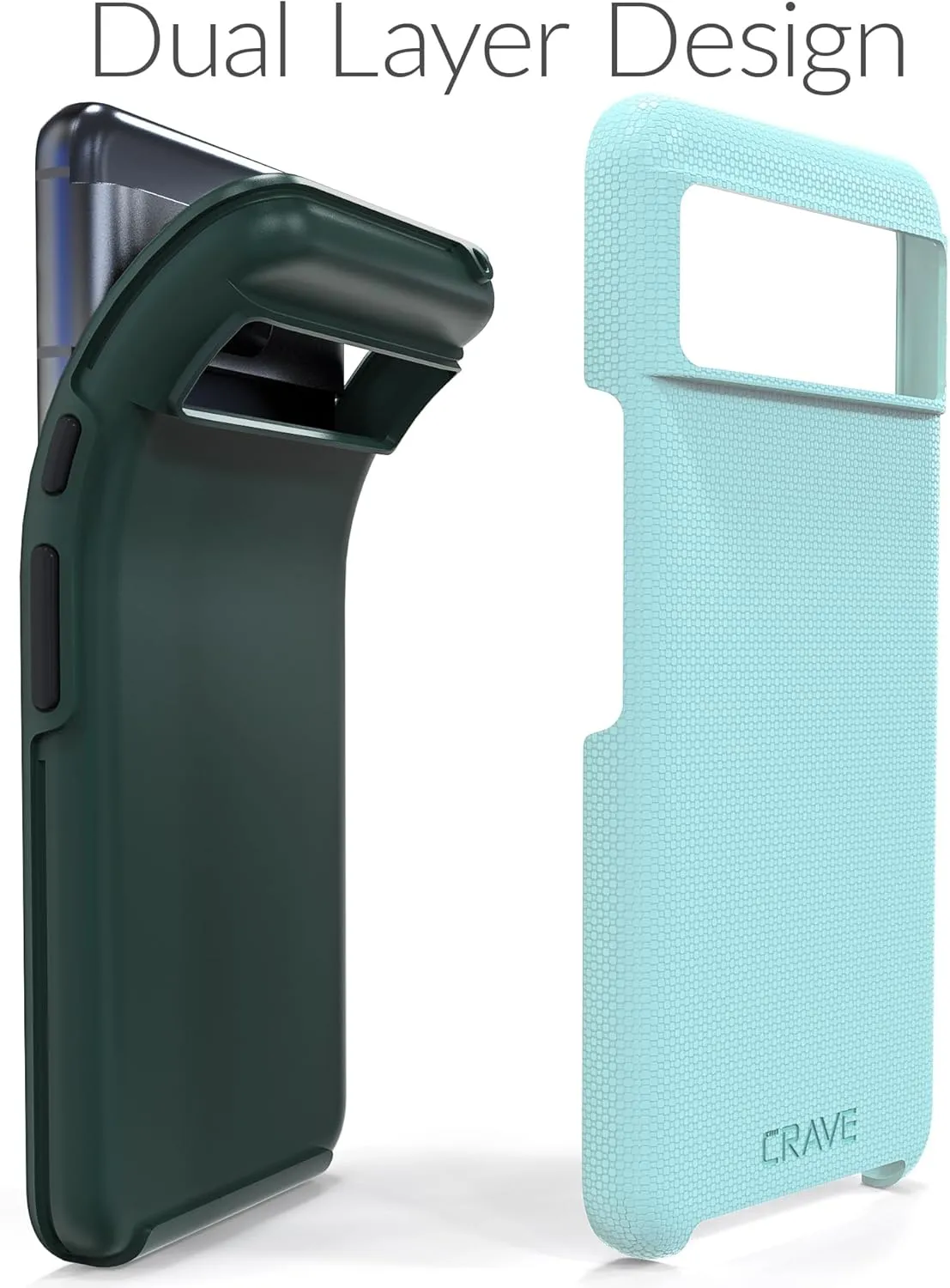 Crave Google Pixel 8 Case - Dual Guard Shockproof Protection Secure Layered Pixel 8 Phone Case, Aqua