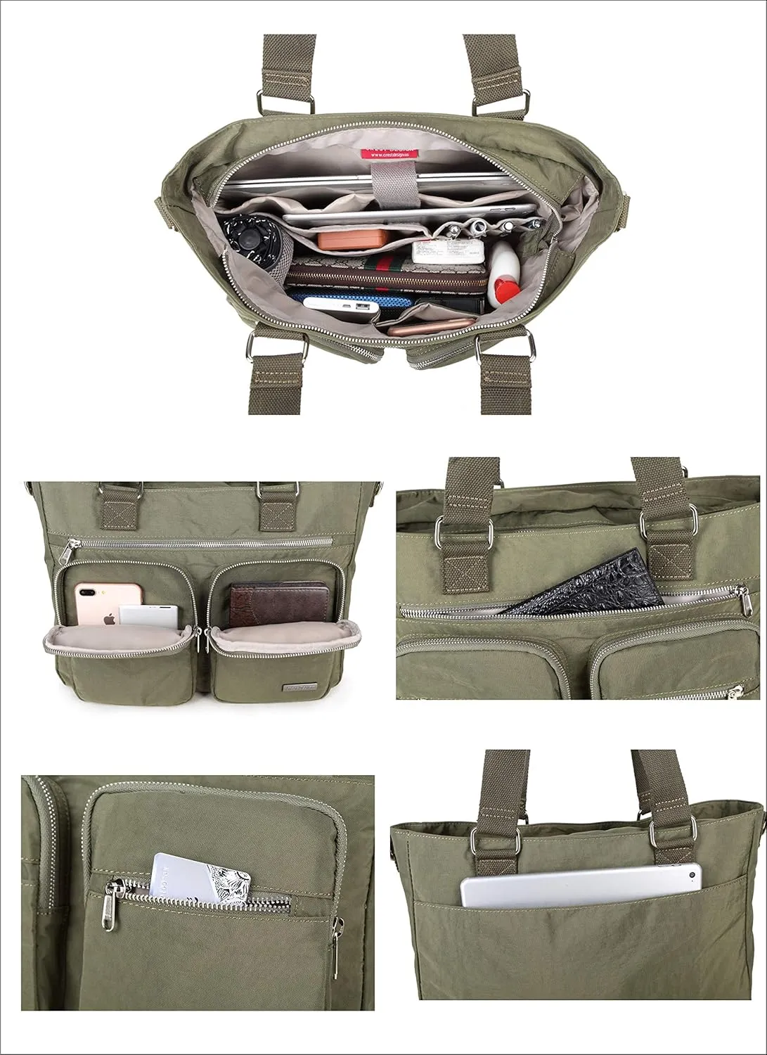 Crest Design Nylon Laptop Shoulder Bag Handbag Teacher Nurse Tote Organizer Travel Work Bag Purse