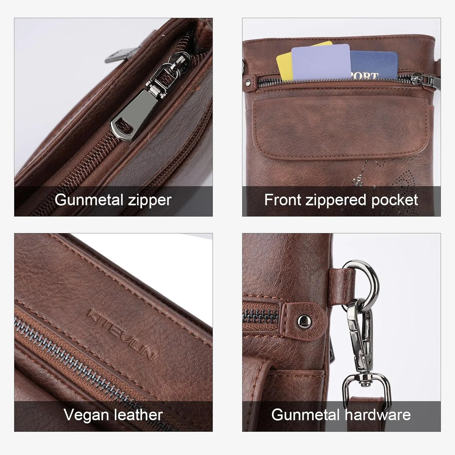 Crossbody Bag for women, Vegan Leathe Cross body Purse with Adjustable Strap, Multi Pocket Shoulder Handbag