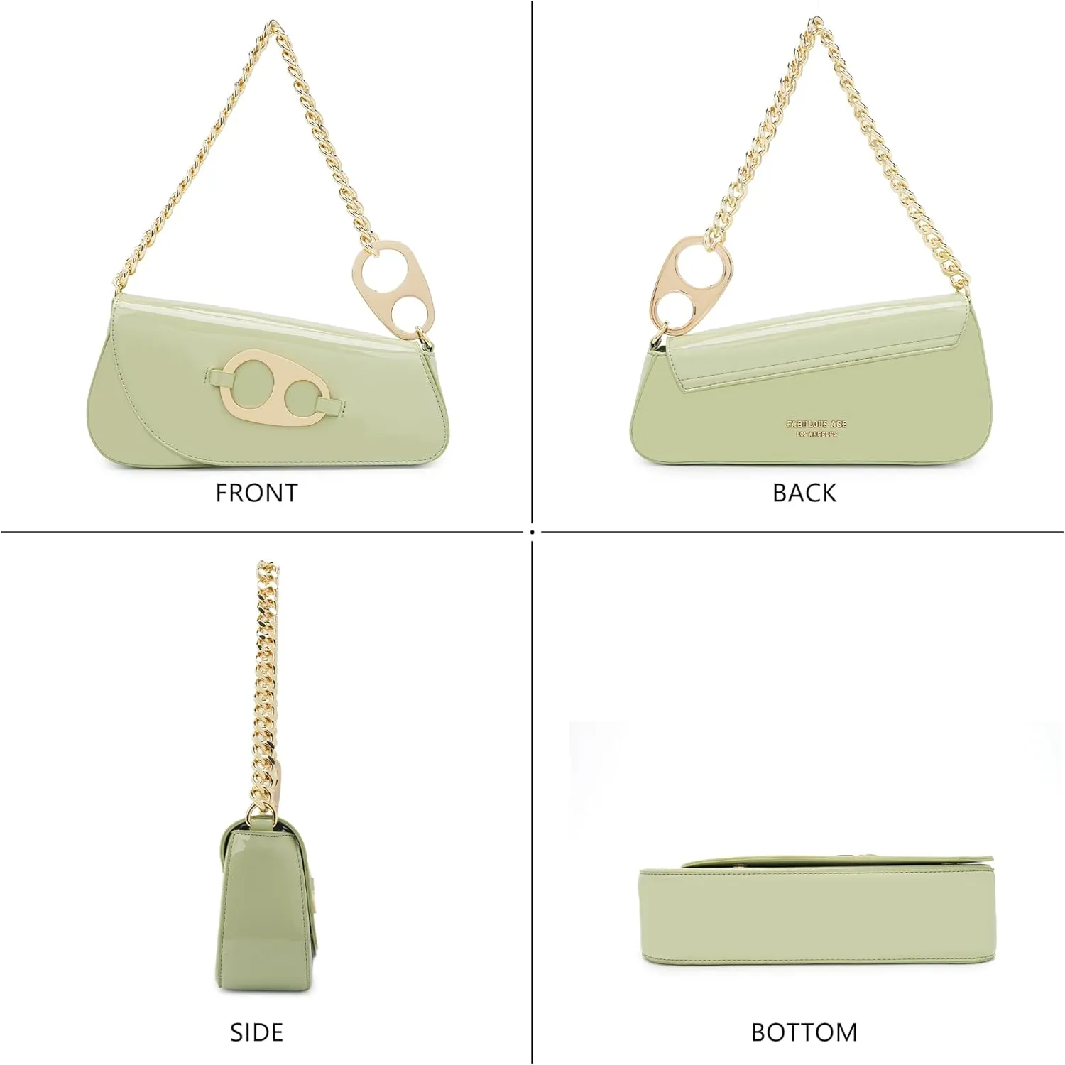 Crossbody Bag Y2K Trendy Purses for Women Patent Leather Shoulder Handbags Hobo Bag with Chian Strap