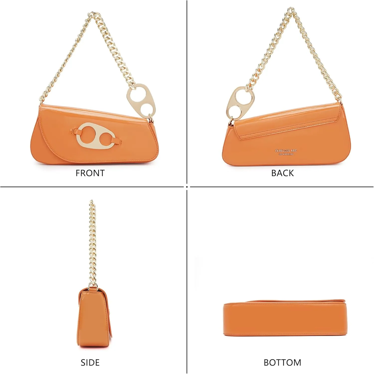 Crossbody Bag Y2K Trendy Purses for Women Patent Leather Shoulder Handbags Hobo Bag with Chian Strap