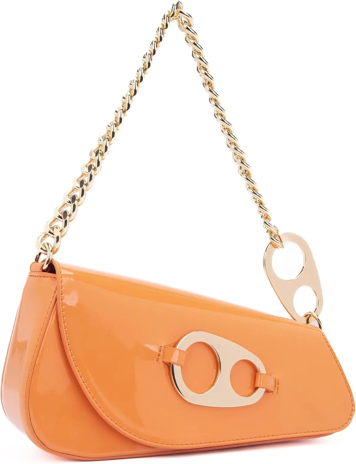 Crossbody Bag Y2K Trendy Purses for Women Patent Leather Shoulder Handbags Hobo Bag with Chian Strap