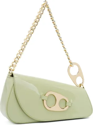 Crossbody Bag Y2K Trendy Purses for Women Patent Leather Shoulder Handbags Hobo Bag with Chian Strap