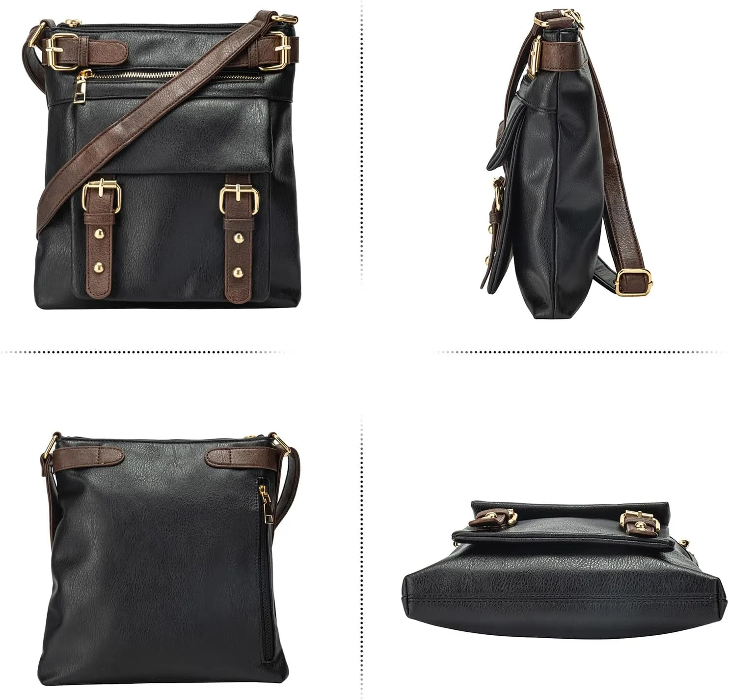 Crossbody Bags for Women Trendy Soft Vegan Leather medium Purses Cross Body Multi Pocket Shoulder bags Handbags