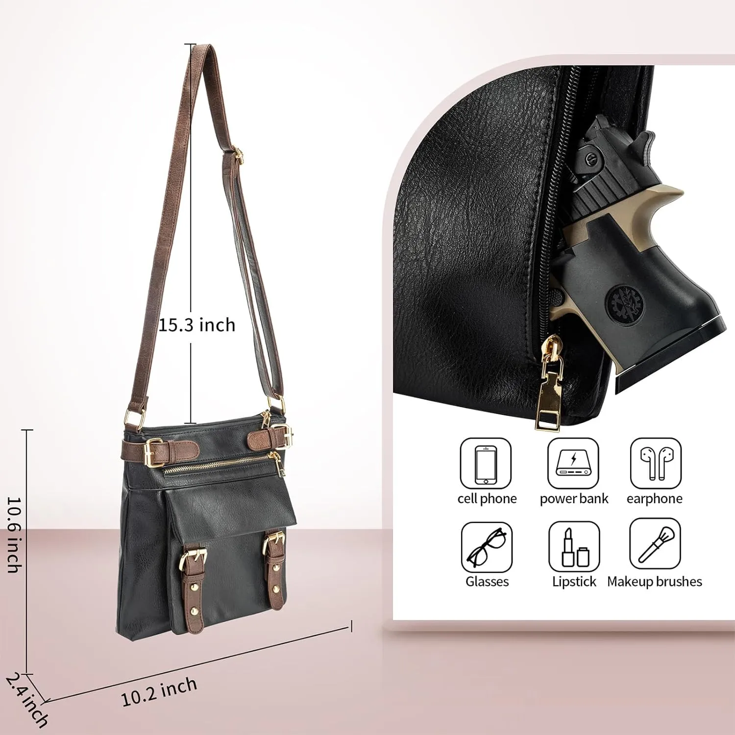Crossbody Bags for Women Trendy Soft Vegan Leather medium Purses Cross Body Multi Pocket Shoulder bags Handbags