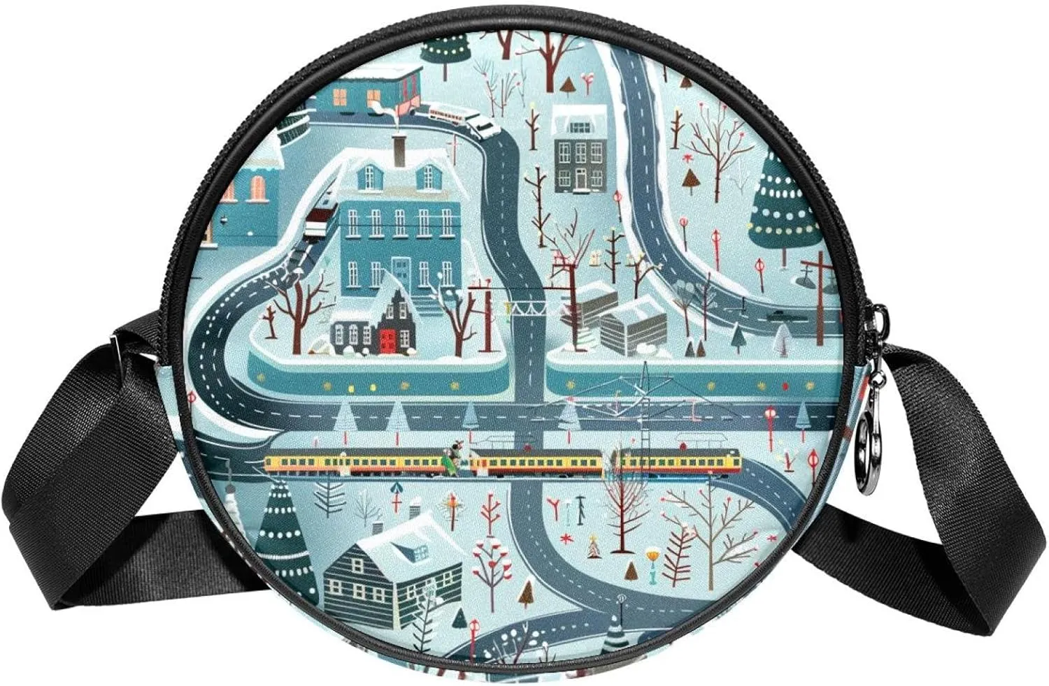 Crossbody Bags for Women,Crossbody Bag Men,Small Sling Bag,Cartoon Train Railway Game Mat,Crossbody Purse