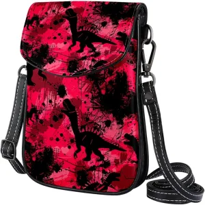 Crossbody Bags for Women,Crossbody Bag Men,Small Sling Bag,Dinosaur Red Pattern,Crossbody Purse
