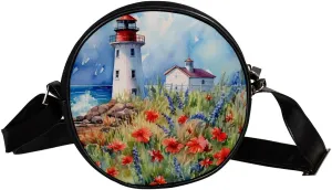 Crossbody Bags for Women,Crossbody Bag Men,Small Sling Bag,Flower Bush Summer Lighthouse,Crossbody Purse