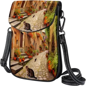 Crossbody Bags for Women,Crossbody Bag Men,Small Sling Bag,Vintage Yard Home Plants,Crossbody Purse