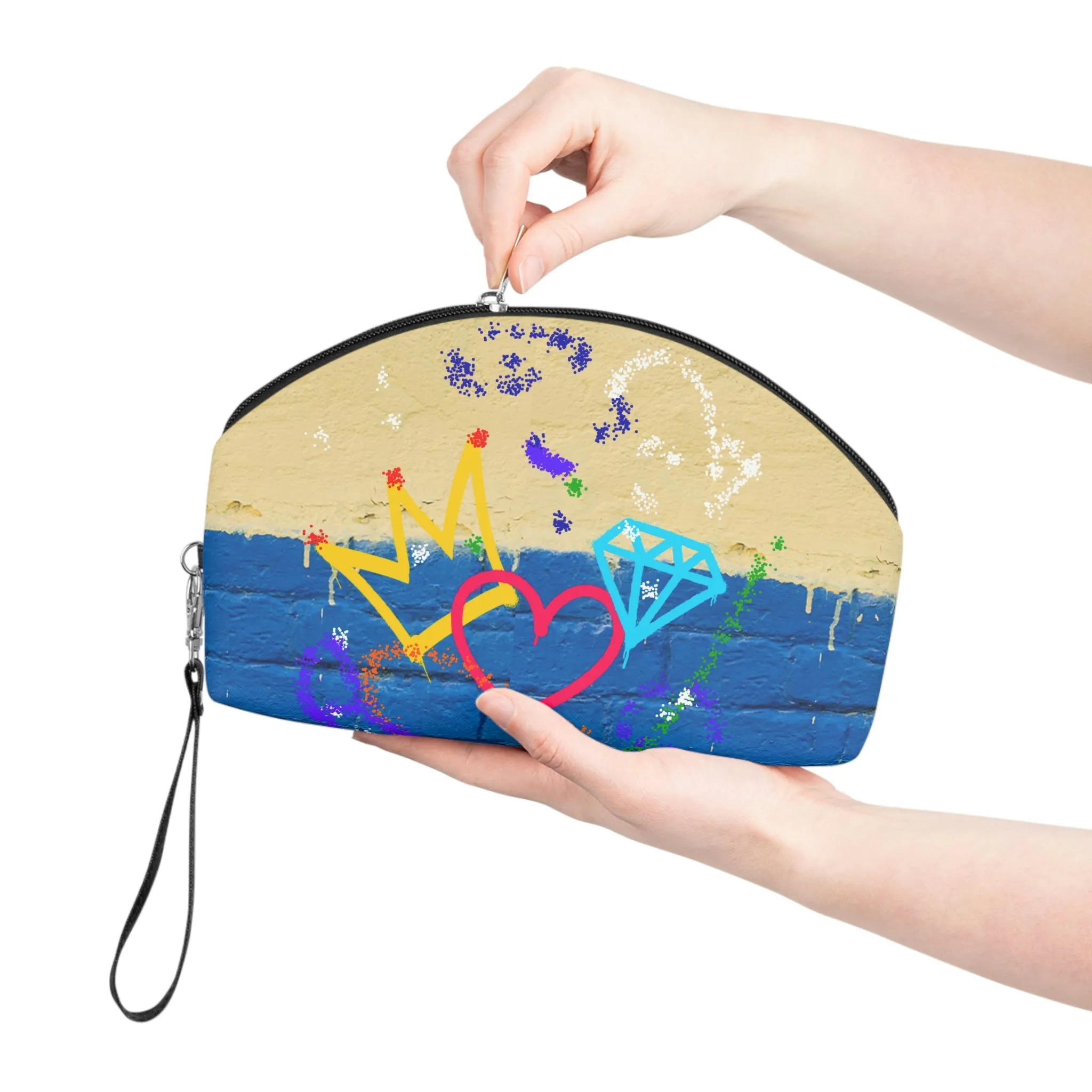 Crowns Love Diamonnds Graffiti Makeup Bag
