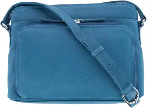 CTM® Women's Leather Shoulder Bag Purse with Side Organizer