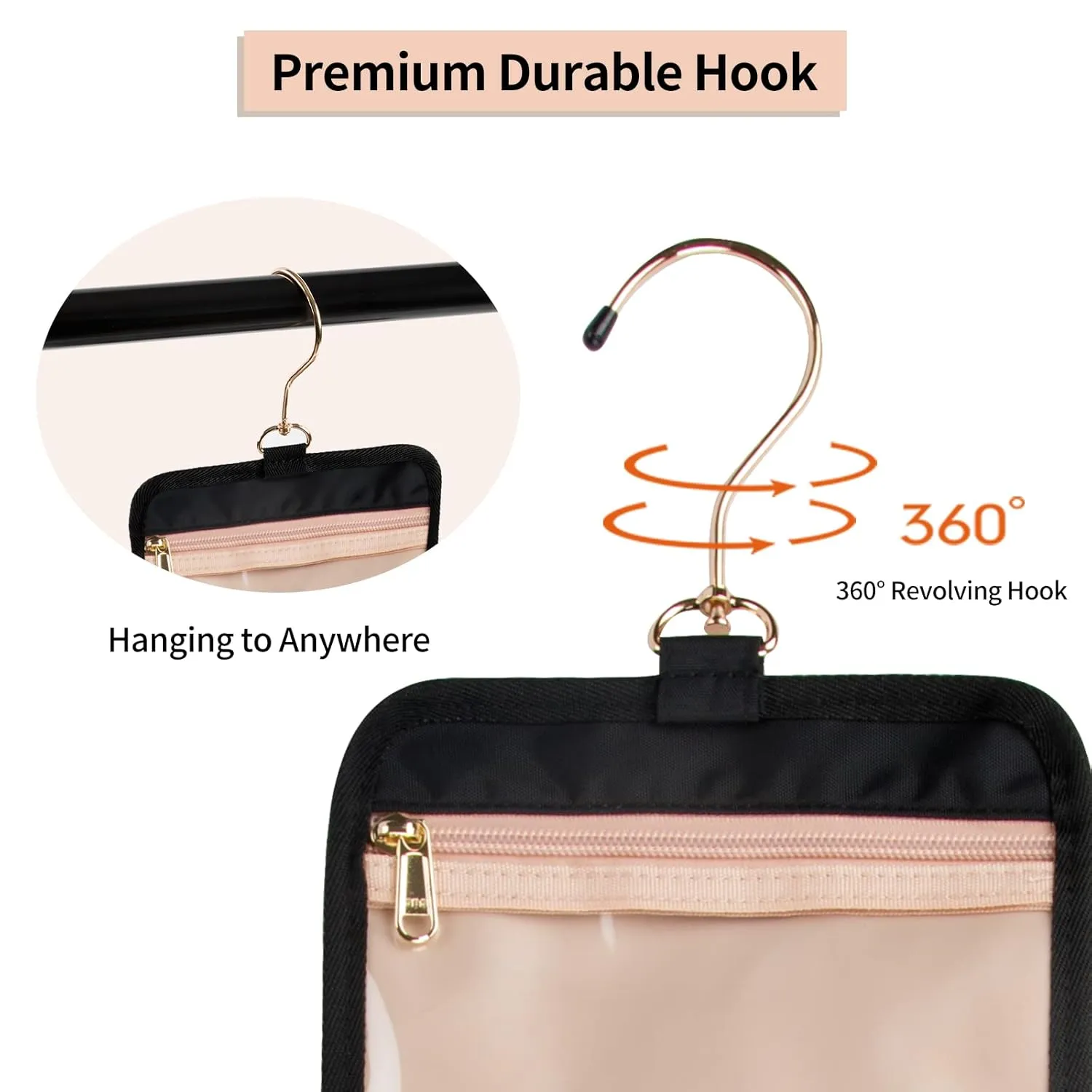 CUBETASTIC Travel Toiletry Bag, Makeup Bag for Women, Portable Water-resistant Small Travel Bag for Toiletries & Cosmetic Essentials