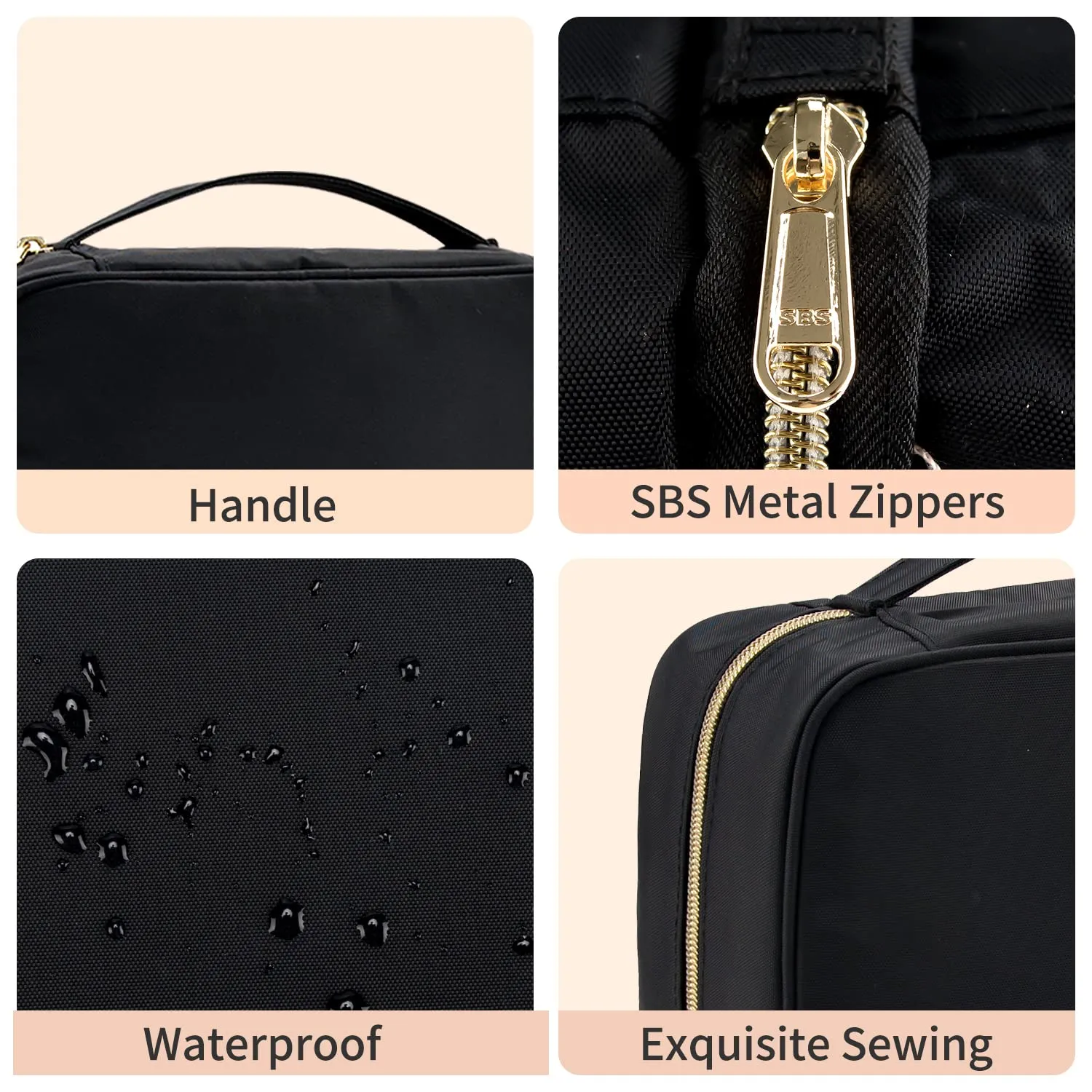 CUBETASTIC Travel Toiletry Bag, Makeup Bag for Women, Portable Water-resistant Small Travel Bag for Toiletries & Cosmetic Essentials