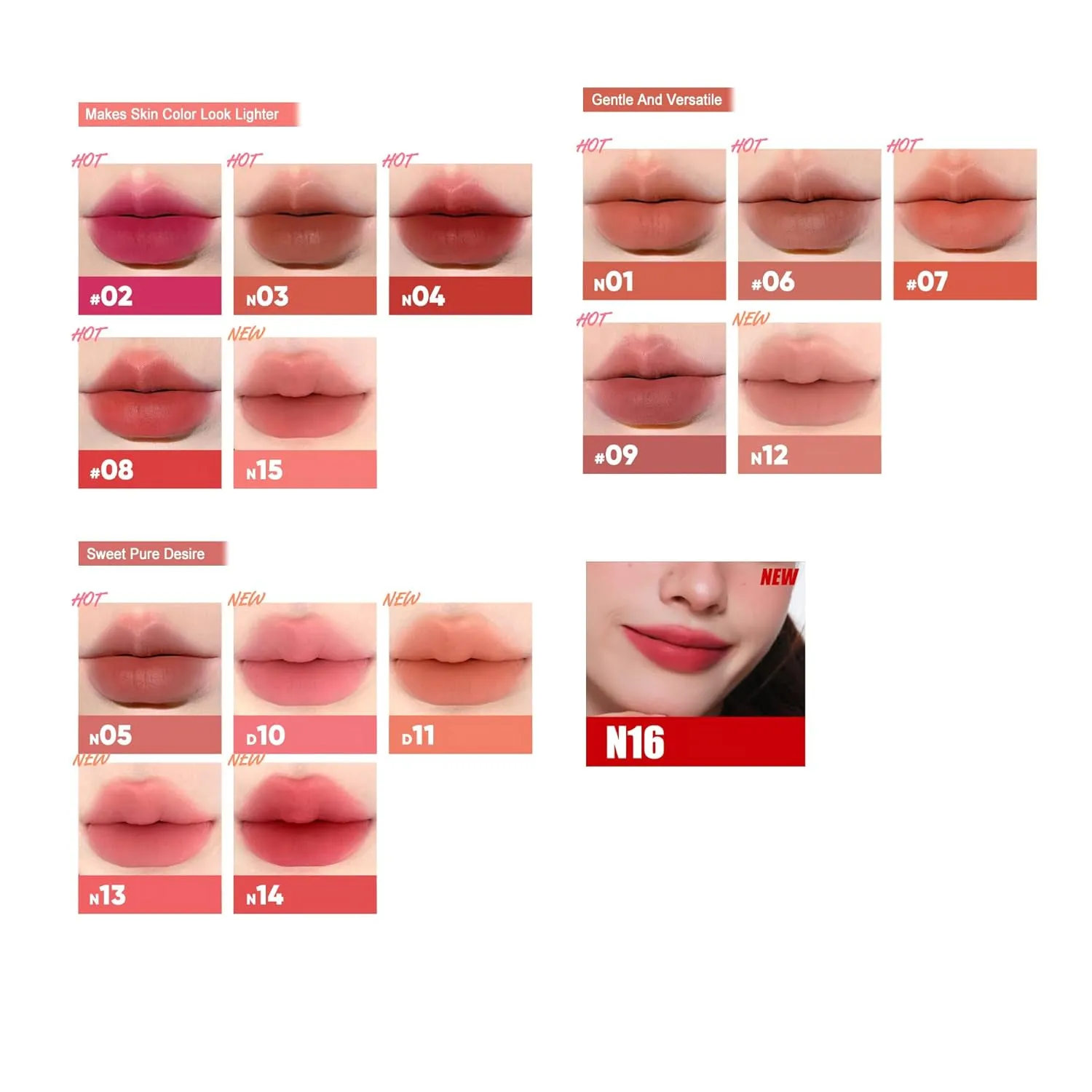 Cushion Lip Powder Cream, Matte Air Cushion Lipstick, Nude Lip Stain, Velvet Matte Lip Cream, Non-Stick Cup, Quick-Drying, Long Lasting Lipstick 24 Hour Waterproof (D10)