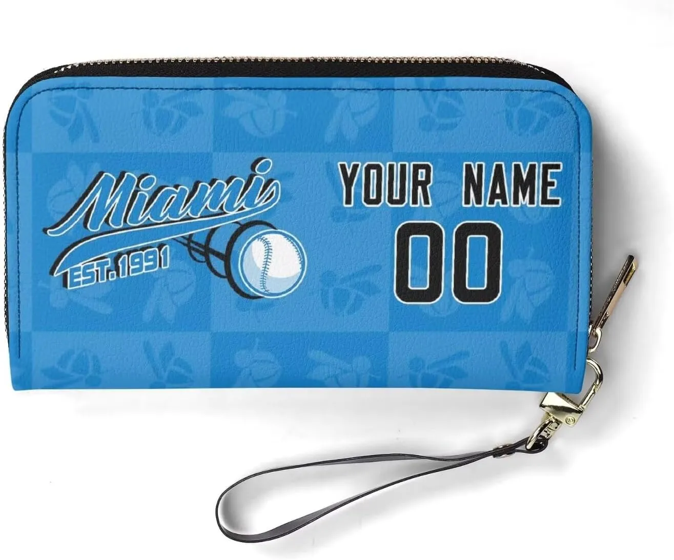 Custom Sports Team Player of Purse Zip Organizer Wallet-Personalized PU Leather Wallet,with Name Number,Fan Gift for Men Women.
