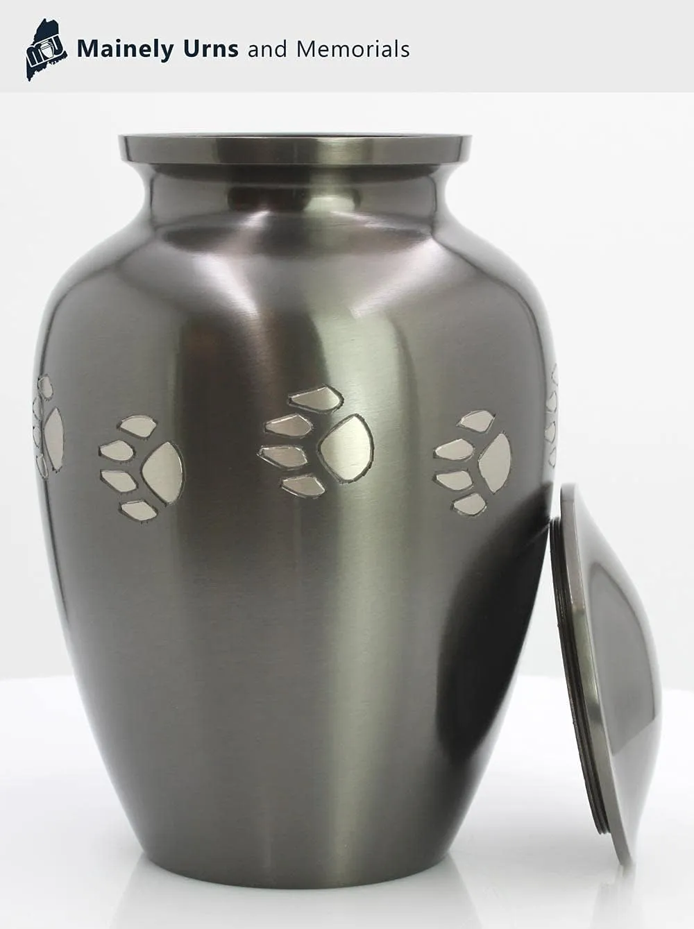Customizable Dog Paw Prints Slate Pet Urn with Rainbow Bridge Presentation Bag with Optional Engraving - Cremation Urn for a Dog - Large Size Urn for a Pet up to 100 Pounds