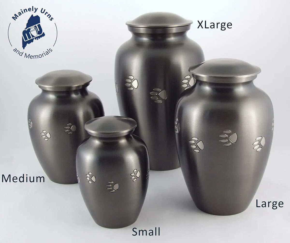 Customizable Dog Paw Prints Slate Pet Urn with Rainbow Bridge Presentation Bag with Optional Engraving - Cremation Urn for a Dog - Large Size Urn for a Pet up to 100 Pounds