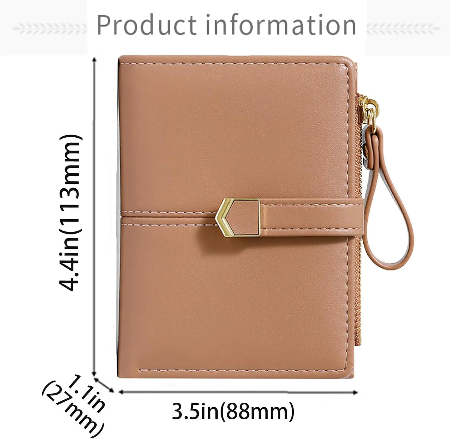 Cute Pink Small Wallet for Women and Girls Minimalist Leather Coin Purse with Simple Buckle Kawaii Travel Wallet with ID Window Compact Cash Wallet for Ladies and Teens