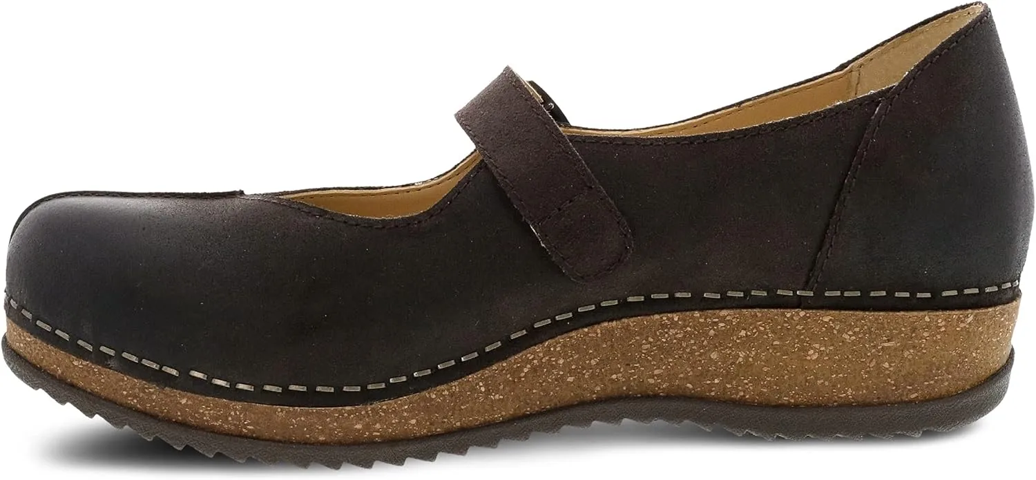 Dansko Women's Mika Mary Jane - Dual Density Cork/EVA Midsole and Lightweight Rubber Outsole Provide Durable and Comfortable Ride on Patented Stapled Construction
