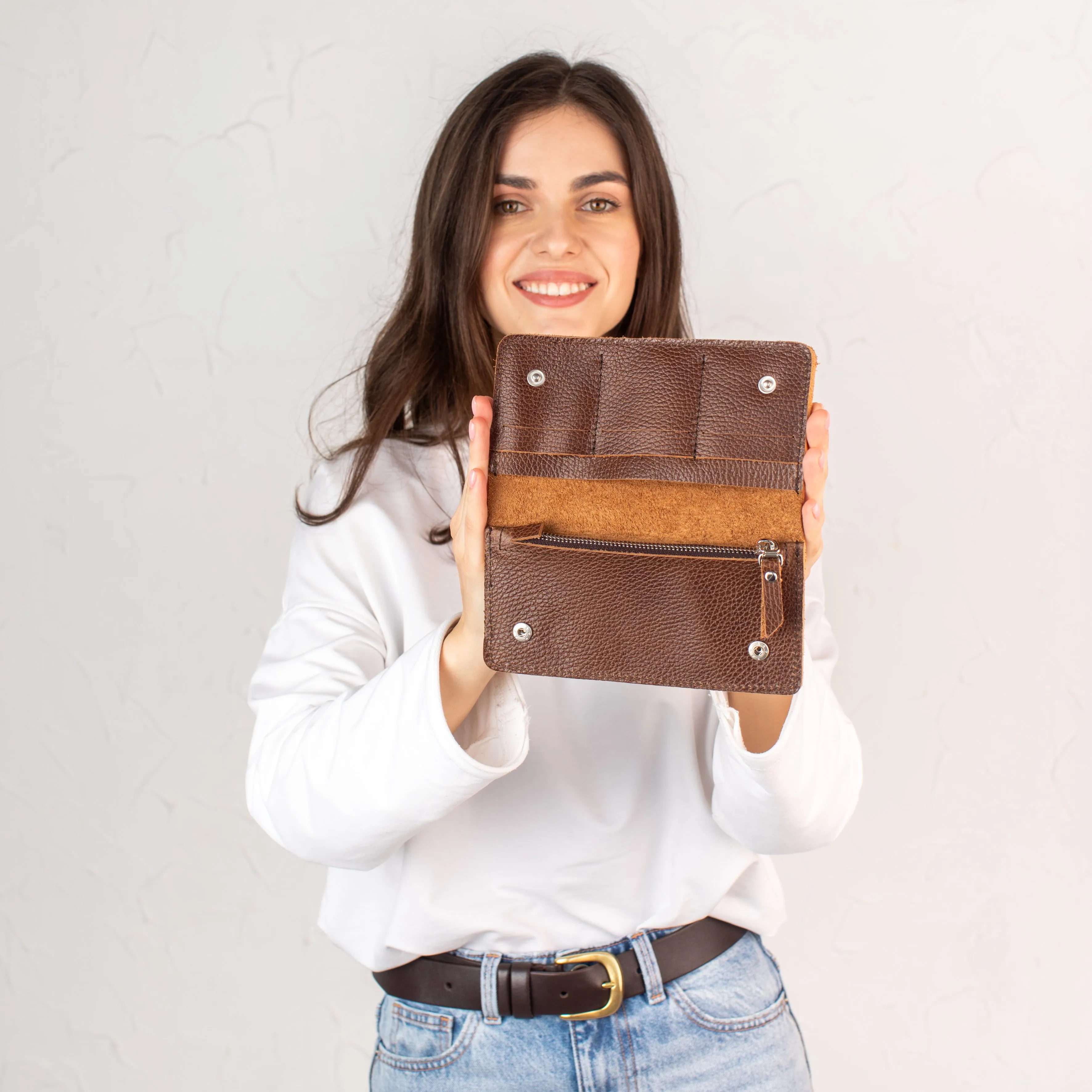Dark Brown pebbled leather
