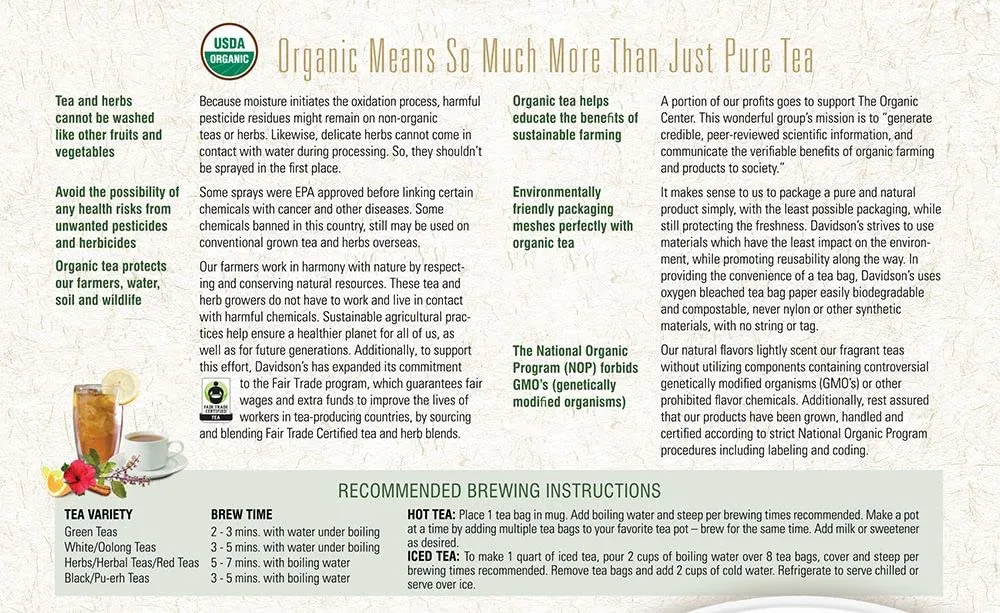 Davidson's Organics, Ayurvedic Infusions, Digest, 100-count Unwrapped Tea Bags